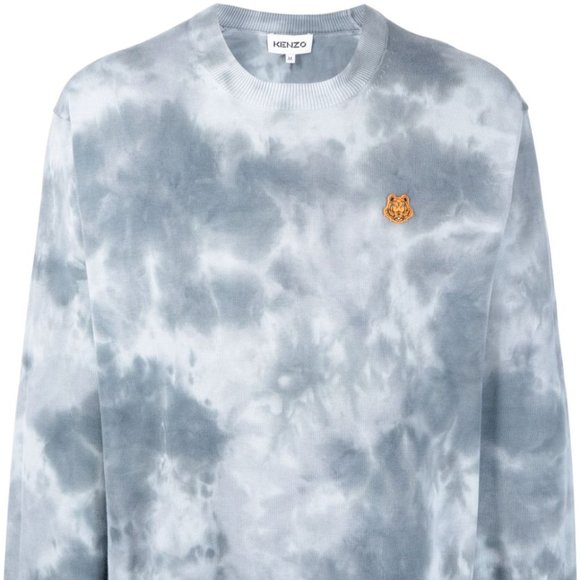 KENZO Tiger-patch tie-dye knit sweatshirt